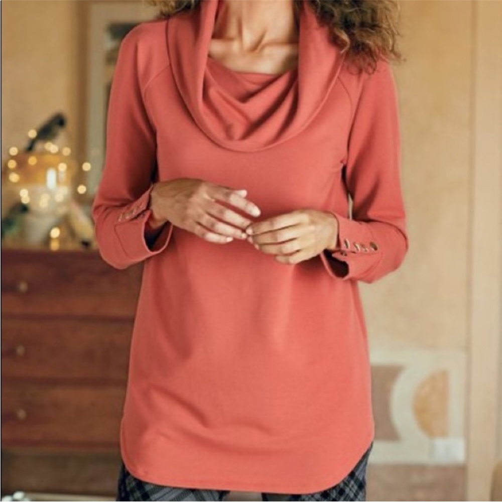 Soft Surroundings Valerie Cowl Neck Pullover Tunic Size Medium